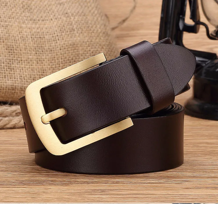 Belt Men Casual Retro Brass Pin Buckle Men's Belt