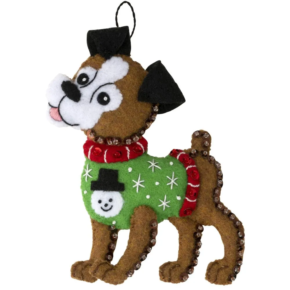 DIY Bucilla Dogs in Ugly Sweaters Puppies Christmas Tree Ornament Kit
