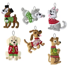 DIY Bucilla Dogs in Ugly Sweaters Puppies Christmas Tree Ornament Kit