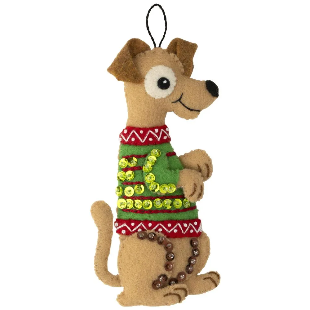 DIY Bucilla Dogs in Ugly Sweaters Puppies Christmas Tree Ornament Kit
