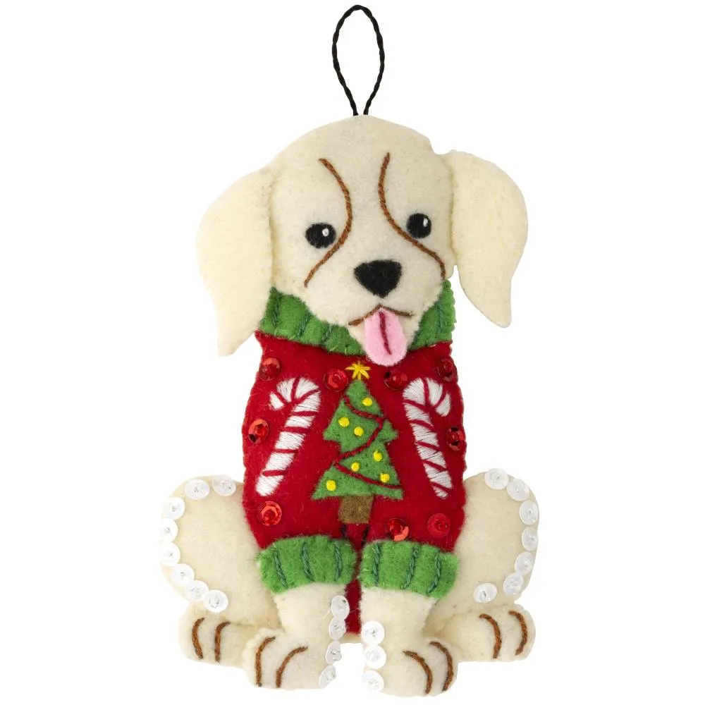 DIY Bucilla Dogs in Ugly Sweaters Puppies Christmas Tree Ornament Kit