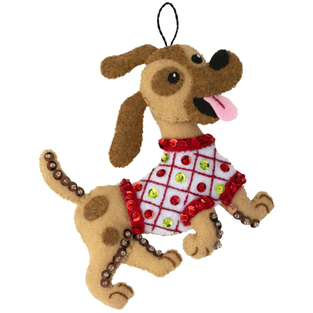 DIY Bucilla Dogs in Ugly Sweaters Puppies Christmas Tree Ornament Kit