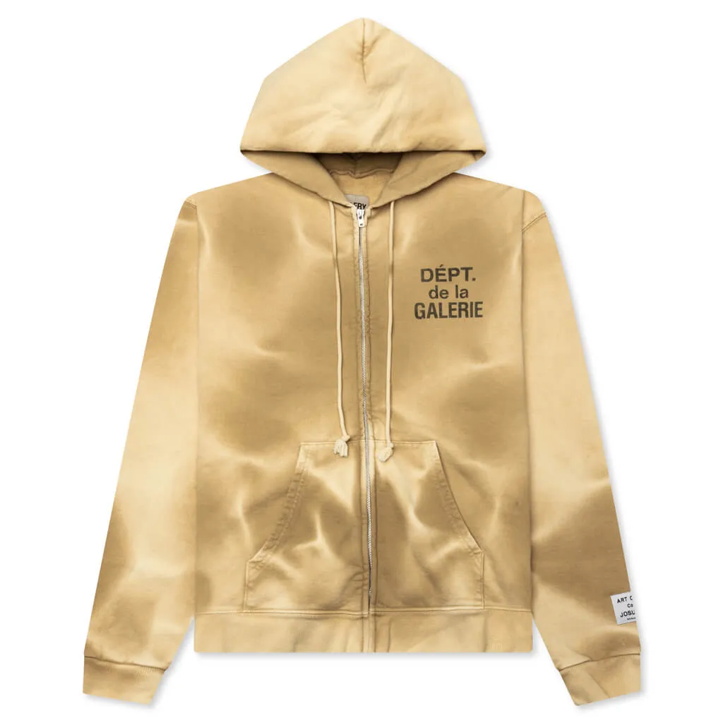 French Zip Hoodie - Tan
