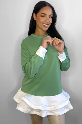 Frilled Hem Sweatshirt Dress