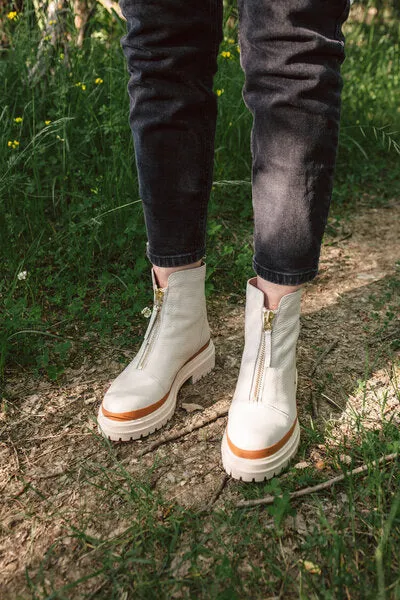 Ivory Zip Boots