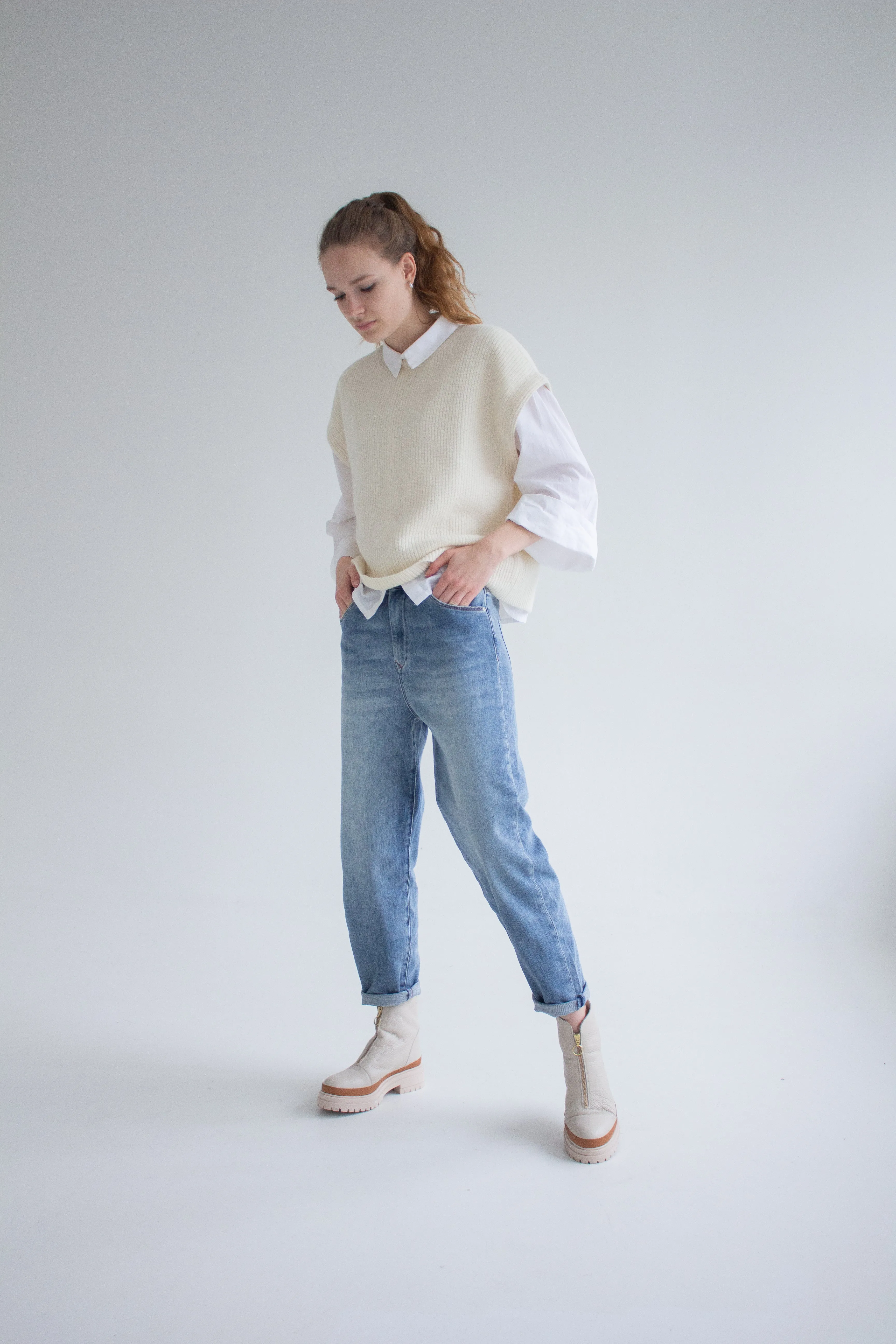 Ivory Zip Boots