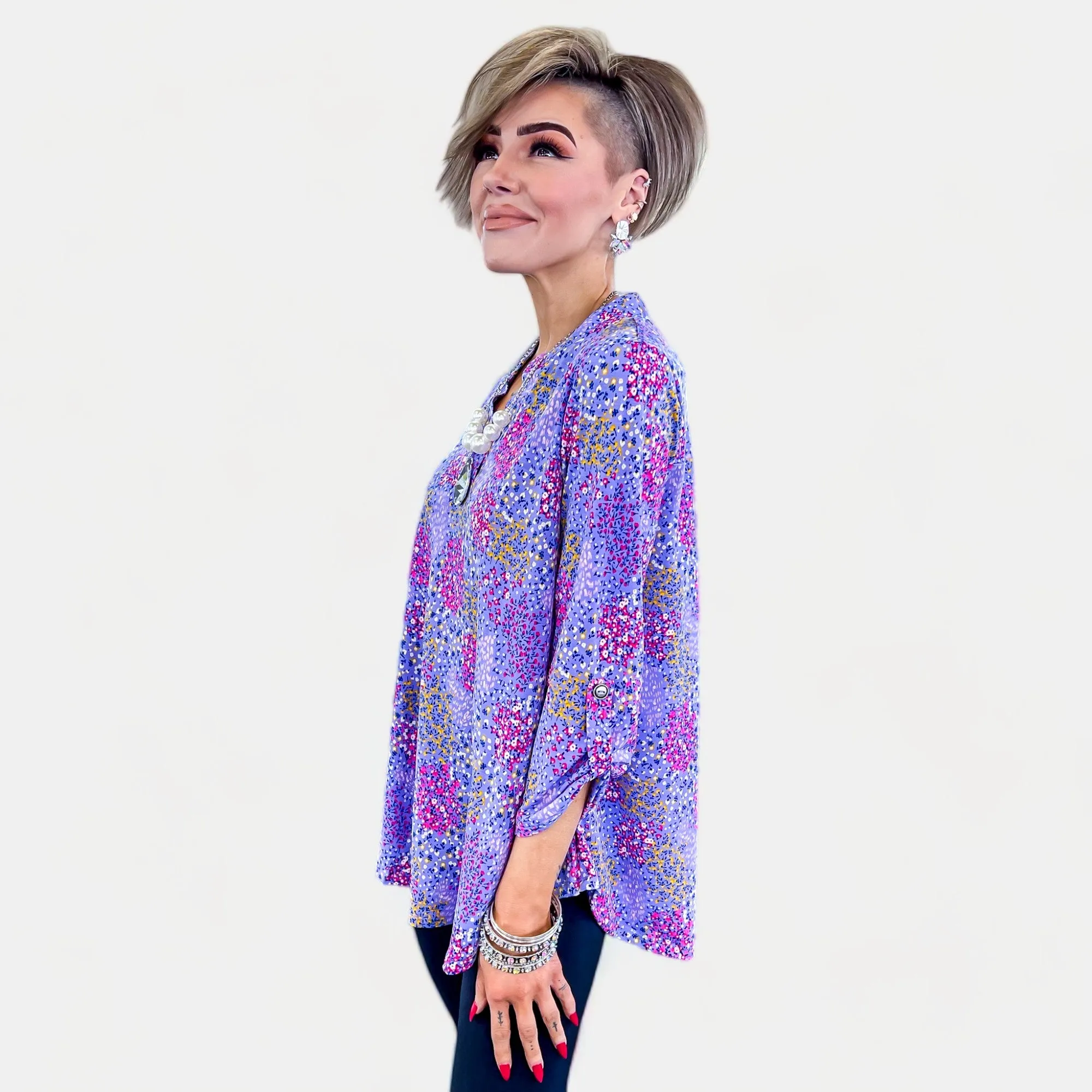Lavender Floral Lizzy Top [NO RETURNS]