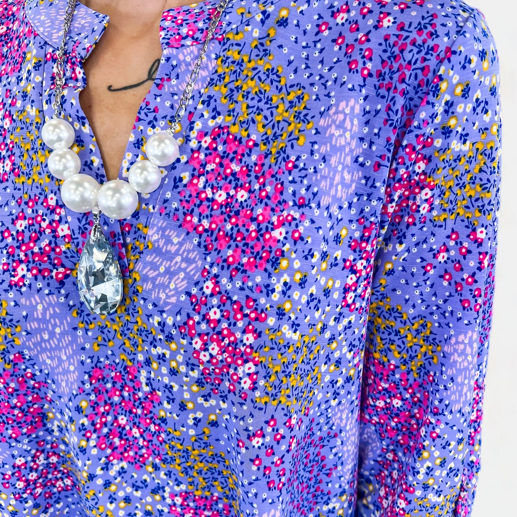 Lavender Floral Lizzy Top [NO RETURNS]