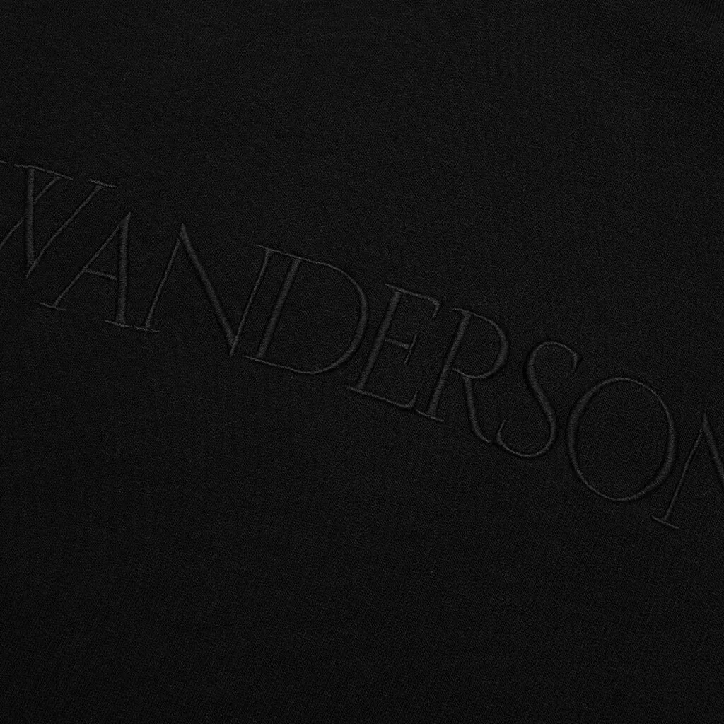 Logo Embroidery Hoodie - Black