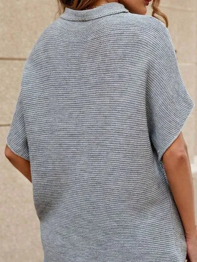 TEEK - Mock Neck Short Sleeve Sweater