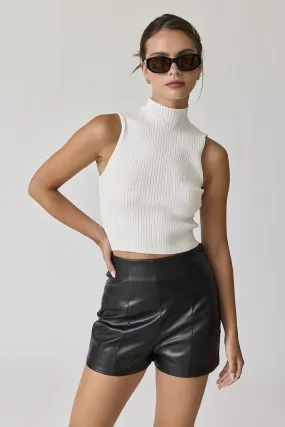 Willow Crop Mock Neck RIb Top